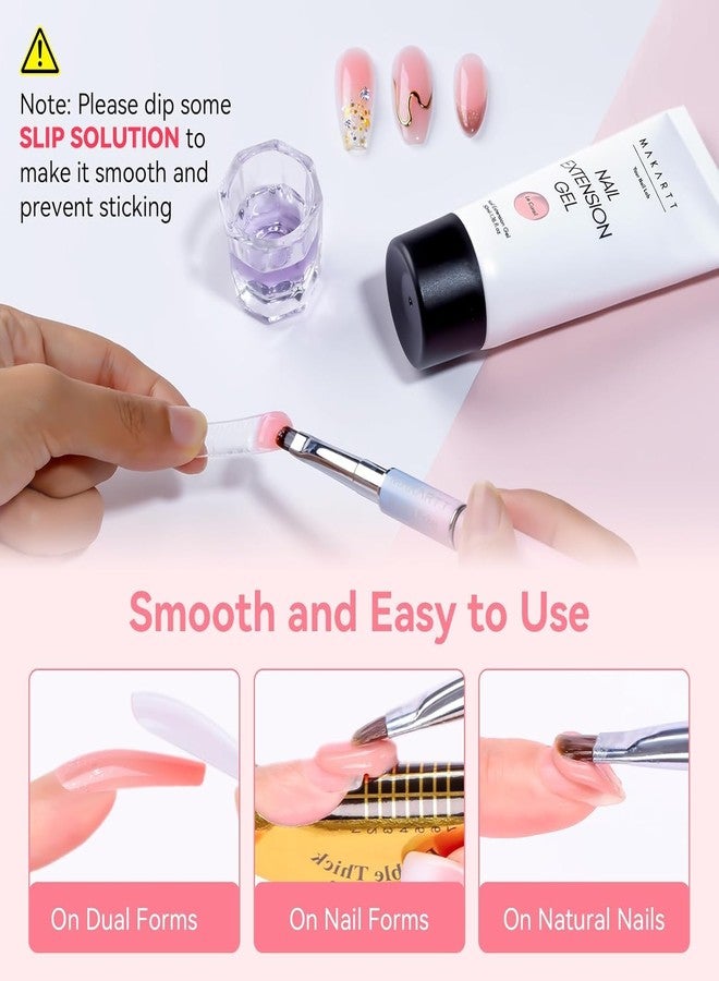 Makartt Poly Nail Gel Kit, 2PCs 50ML Clear & Nature Pink Colors, Large Capacity Poly Extension Nail Gel Kit, Strong Builder for Extension, 3D Diy Hard Gels Manicures Home Salon - Image 3